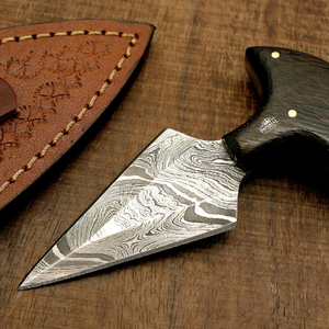 Couteau artisanal en acier Damas de qualité industrielle, manche en bois, multifonctionnel, pour la chasse en plein air, la cuisine, garantie de 3 ans - Product Image 1