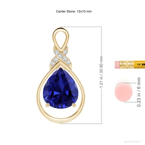 Colgante Infinito de Oro Sólido de 14K con Zafiro Azul Natural en Forma de Pera y Motivo de Diamantes en X, Joyería Fina Clásica, Regalo de Aniversario para Ella - Product Image 3