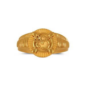 Sacred Symbol <b>Men</b>’s Gold <b>Ring</b> Premium Yellow Gold Om Engraved <b>Ring</b> <b>for</b> <b>Men</b> Traditional Hindu Spiritual Statement <b>Ring</b> - Product Image 3