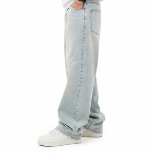 Jeans en denim personnalisés pour hommes, style streetwear, coupe large, qualité supérieure, denim doux, pantalon en denim tendance, denim peint - Product Image 3