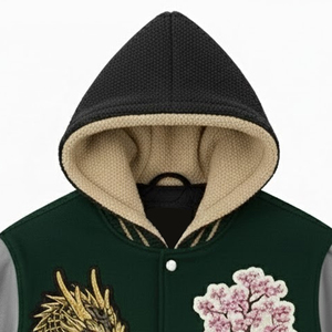 Chaqueta con Capucha Letterman Personalizada de la Mejor Calidad para Hombre, Ropa de Otoño e Invierno de Secado Rápido, Chaquetas Letterman para Hombre con Bordado de Chenille - Product Image 4