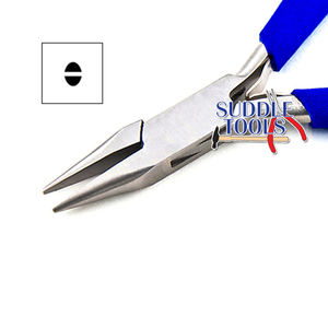 Alicates de punta fina de acero inoxidable para joyería y relojería, con mordazas semilisas para doblar y dar forma a alambres artesanales, 115 mm D - Product Image 3