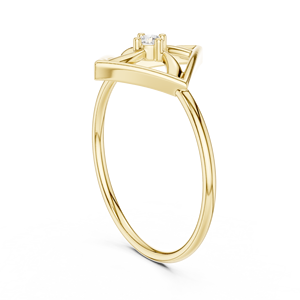 Anillo de oro amarillo macizo de 14k para mujer con diamante de corte brillante redondo minimalista de forma cuadrada, ideal para regalo de compromiso, aniversario o boda. - Product Image 4