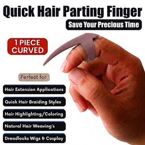 Wholesale Professional Stainless Steel Hair Parting Finger Separator Hook Needles Tool Easy <b>Nail</b> Design for Hair <b>Extensions</b> - Product Image 2
