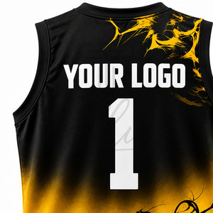 Camiseta de Baloncesto Personalizada para Clubes y Equipos Masculinos, Sublimación Completa, Poliéster Negro, Secado Rápido, Transpirable - Product Image 5