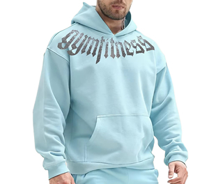 Sweat-shirt à capuche de luxe noir pour homme, coupe oversize, en coton épais, style streetwear hiver, chaud et tendance - Product Image 4