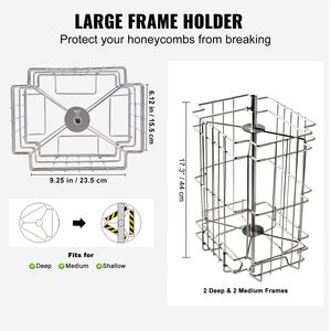 Extracteur de miel manuel en acier inoxydable 2/4 cadres, essoreuse à tambour pour l'extraction du miel, pour machines de traitement du miel - Product Image 3