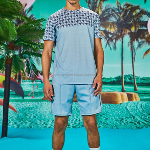 Vêtements de sport ensemble de shorts d'été pour hommes French Terry T-Shirts Shorts survêtement décontracté 100% coton T-Shirt avec short Twin Sets 2024 - Product Image 1