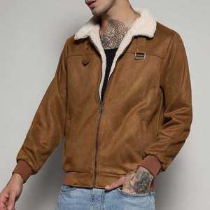 Servicio OEM/ODM, Chaqueta de Gamuza de Piel de Vaca para Hombre en Grandes Cantidades, Aspecto Elegante, Gran Personalidad, Chaqueta de Gamuza Camel para Hombre - Product Image 1