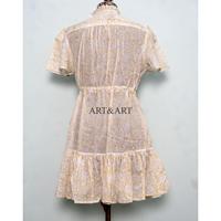 Robe courte la plus vendue avec taille personnalisée disponible auprès d'un fournisseur indien, robe florale à prix de gros.
