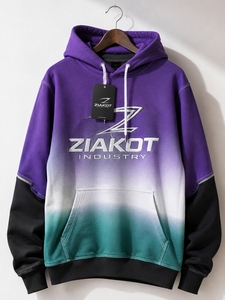 Sudadera con Capucha Deportiva 3D con Patrón de Graffiti Cosido a Medida, Color Morado-Oro Antiguo, de la Industria Ziakot de Pakistán, Venta al Por Mayor Directa - Product Image 6