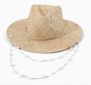 ดีไซน์สร้อยคอไข่มุก หมวกกันแดดสำหรับวันหยุด หมวกฟางระดับไฮเอนด์ หมวกชายหาด - Product Image 1