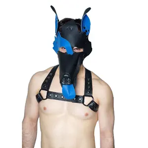 Hot and sexy Leather Fox Mask Made by chrome leather 2.2 mm with metal accessories for man