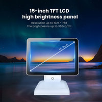 Système de point de vente ComPOSxb POS1619 pour restaurant, écran tactile capacitif TFT LED de 15 pouces, terminal de caisse Intel Celeron Windows