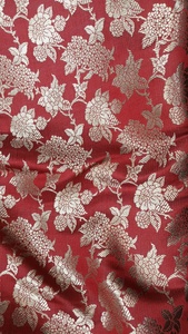 Tissu jacquard brodé floral métallique Zari pour vêtements de femme, tissu pour robe tissée - Product Image 2