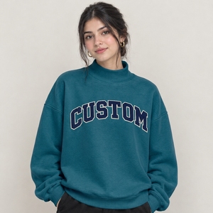 <b>Women's</b> Mockneck Top Relaxed Fit <b>Fleece</b> Pullover Wholesale Manufacturer - Product Image 1