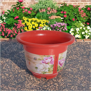 ArtPrint Campana Maceta acampanada PP Maceta con superficie impresa y base a juego, ideal para plantas de mesa y esquinas de decoración - Product Image 1