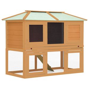 Casa e mobili per animali in legno massello di abete a doppio pavimento - Product Image 1
