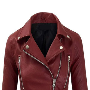 Chaqueta de Cuero para Mujer, Talla Adulto, Estilo Casual, Fabricada con Cuero Genuino de la Mejor Calidad, Chaqueta de Motera para Dama - Product Image 2