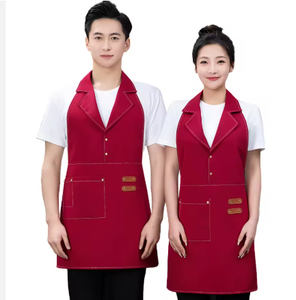 Uniforme de Recepcionista de Hotel Vesbhusha, Diseño Personalizado, Delantal de Tela Impermeable con Detalles en Cuero, para Restaurante, Bar - Product Image 1