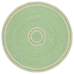 Round Braided Jute Area <b>Rug</b> Solid Green Color Non-Slip Rubber Backing Modern Style Living Room Flat <b>Pile</b> Thin <b>Thickness</b> - Product Image 2