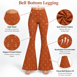 Bell Bottom <b>Legging</b> Offers Comfortable Stretch Smooth Texture And Easy Movement For Exercise Fitness And Modern Everyday Wear - Product Image 6