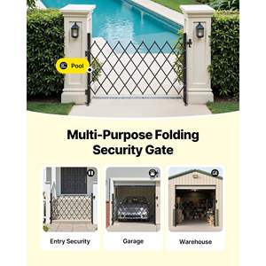 Barrière de sécurité pliable simple, verrouillable, à ciseaux, avec roulettes pivotantes à 360 degrés, barricade extérieure, portails rétractables en acier pour - Product Image 6