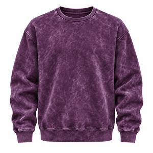 Sweat-shirt surdimensionné en molleton 100 % coton écologique avec logo brodé, col rond, épaules tombantes, pour l'hiver, style décontracté, personnalisable - Product Image 2