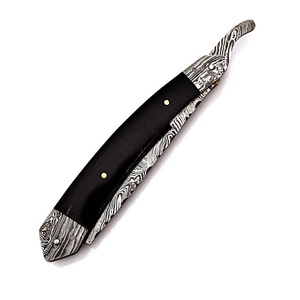 Couteau pliant professionnel en acier Damas avec manche en Micarta et étui en cuir, couteaux de camping utilitaires en gros A&M Enterprises - Product Image 4