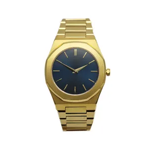 ゴールドカスタマイズスポーツ腕時計ジャパンムーブメントホワイトラベルマンウォッチOEMウォッチファクトリー