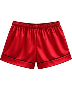 Conjunto de pijama de satén rojo personalizado para mujer, ropa de dormir de seda de lujo, traje de noche con botones, conjunto de loungewear suave de manga corta. - Product Image 6
