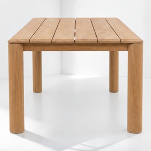 Table de repas d'extérieur, design scandinave, bois de teck massif naturel, résistant aux intempéries, mobilier d'extérieur pour hôtel, complexe hôtelier, villa, OEM - Product Image 4