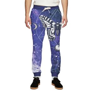 Pantalones Deportivos Estampados para Hombre, Diseño de Mariposas Cósmicas, Sublimación, Cintura Elástica, Joggers Casuales, Transpirables, de Poliéster, para Primavera - Product Image 1