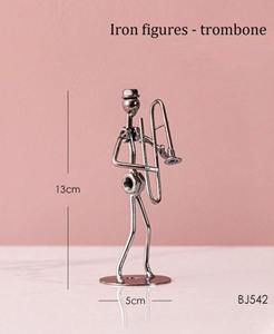 Ensemble de figurines décoratives modernes en métal argenté pour la décoration de salon, bureau, café et chambre d'amateurs de musique - Product Image 3