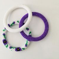 Bracelet jonc classique fait main en perles de verre pour femmes et jeunes filles – Idéal pour le quotidien et les mariages