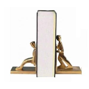 Sujetalibros de aluminio plateado de alta calidad, estantería decorativa para hombre de trabajo, soporte para libros pesados, decoración del hogar - Product Image 3