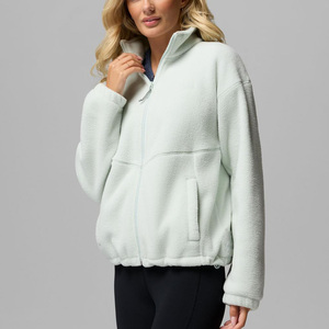 Veste en polaire sherpa pour femme de qualité supérieure, manteau d'hiver doux et chaud, veste décontractée à fermeture éclair intégrale, veste d'extérieur surdimensionnée, fabricant OEM personnalisé - Product Image 1