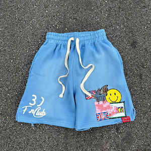 Fabricant Acid Washed Vintage Short de survêtement 100% coton pour hommes Style Streetwear Casual Solid Pattern Plain Dyed - Product Image 2