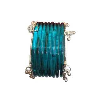 Viral Jelly Light Purple Emerald Cut Faceted Kashmiri <b>Glass</b> <b>Bangles</b> Set Trendy Daily Wear & Party Jewellery at Wholesale Price - Product Image 1