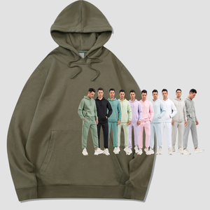Vente en gros de sweat-shirts à capuche pour hommes en molleton français respirant de 550 g/m², imprimé avec des motifs, décontracté pour l'hiver, brodé, 100 % coton - Product Image 1