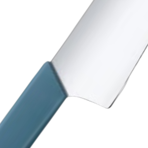 Couteau de chef moderne de 20 cm, lame en acier inoxydable, manche bleu, couteau de cuisine professionnel pour hacher et trancher la viande et les légumes - Product Image 5