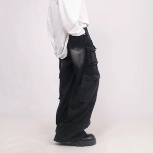 Trendy Lightweight Canvas Men Mid Baggy <b>Jeans</b> Casual Loose Fit Breathable Stonewashed Denim Pants Wholesale Custom Logo - Product Image 4