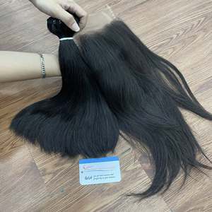 Extensiones de Cabello Vietnamita Virgen Más Vendidas, Cierre de Encaje Suizo HD 2x6 4x4 5x5 6x6, Pelucas de Cabello Humano Sin Procesar - Product Image 1