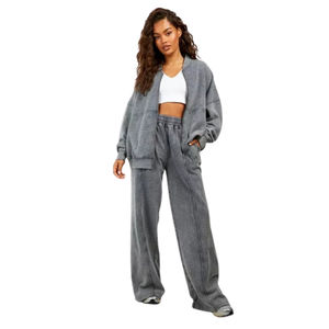 Conjunto Deportivo de Alta Calidad para Mujer, 100% Algodón, Pantalones y Sudadera con Capucha, Ropa para Entrenamiento y Jogging - Product Image 1