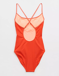 Scoop Ribbed Full Coverage One Piece Swimsuit - Product Image 4