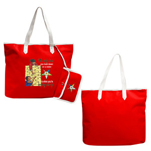 Sac fourre-tout rouge brodé Eastern Star, logo OES Order Of The Eastern Star, Sister Keeper - Product Image 1
