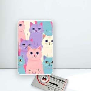 Tuiles à cils en plastique personnalisées en forme de losange avec motif chat mignon pour extensions de cils, cils magnétiques en acrylique - Product Image 2