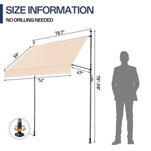 Toldo Retráctil Color Caqui 78.7\"D X 47.2\"W X(78.7 118.1)\"H Categoría del Producto Toldos - Product Image 6