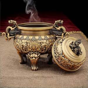 High End Arabic Bakhoor <b>Incense</b> <b>Burner</b> for Oud Chips Religious Use Metal Construction Designed for Luxury Interior Appeal - Product Image 5