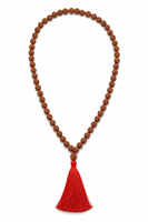Collar Mala de 108 cuentas de Rudraksha natural, atado a mano, cuentas de oración, meditación, estilo bohemio moderno.